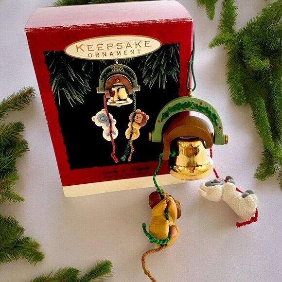 Vintage Hallmark Keepsake Ornament Curly N Kingly 1993 Handcrafted Hanging Bell - Picture 8 of 9